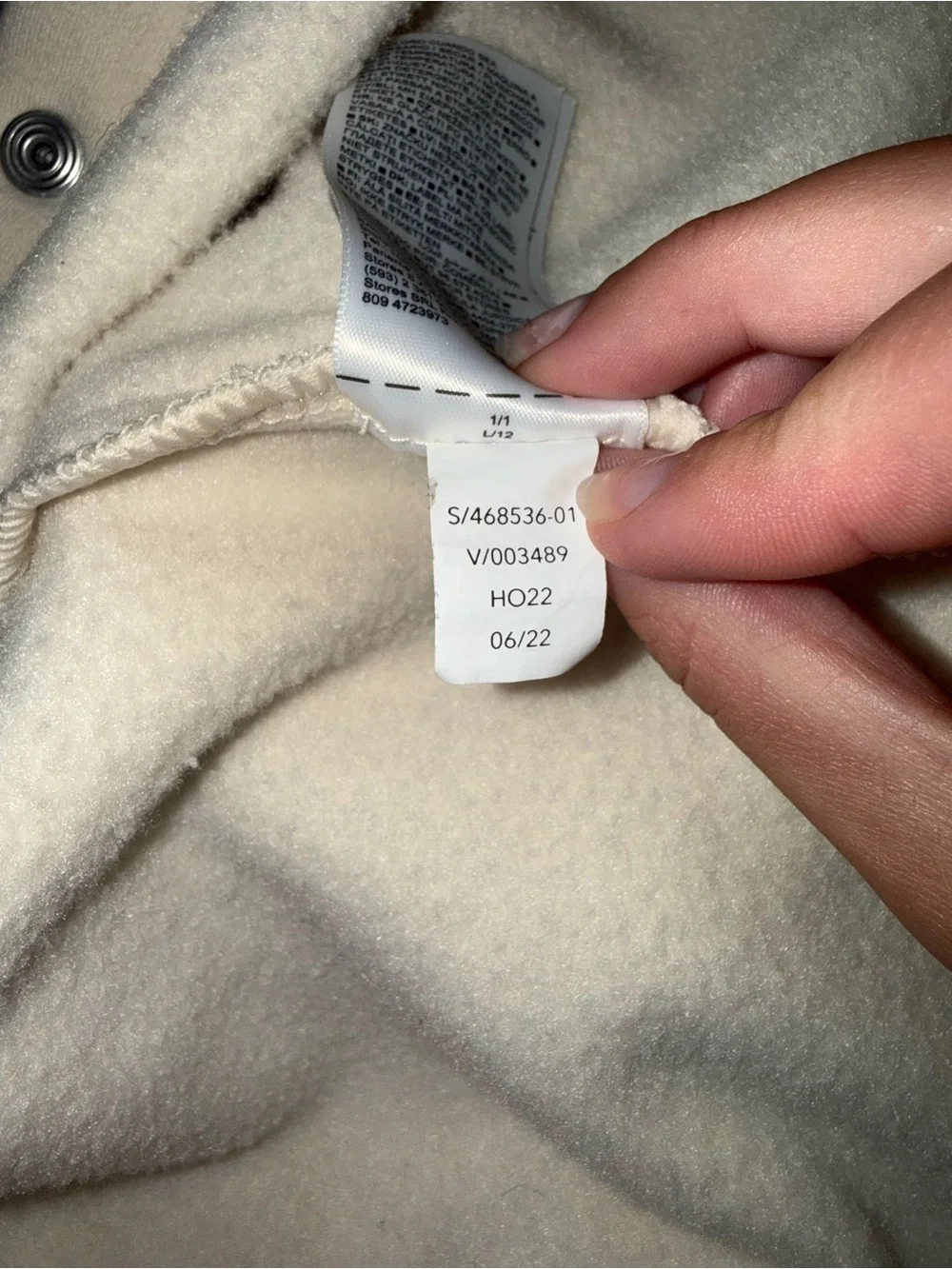 NWOT Athleta Girl Oversized Fuzzy Button Front Shacket Cream Size L/12